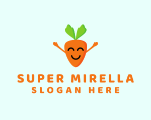 Smiling Carrot Vegetable Logo