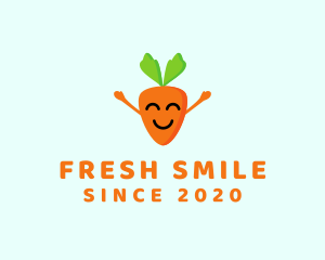 Smiling Carrot Vegetable logo design