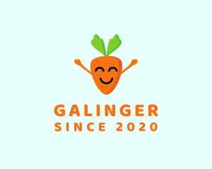 Smiling Carrot Vegetable logo design