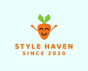 Cartoon - Smiling Carrot Vegetable logo design
