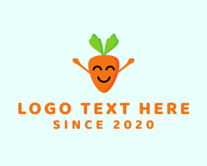 Vegetarian Food - Smiling Carrot Vegetable logo design