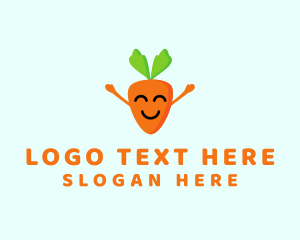 Smiling Carrot Vegetable Logo