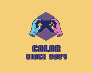 Colorful Gamer Hands  logo design