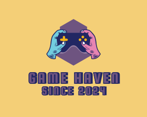 Playstation - Colorful Gamer Hands logo design