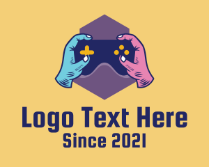 Joystick - Colorful Gamer Hands logo design