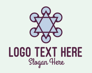 Hebrew - Polygon Star Geometric logo design