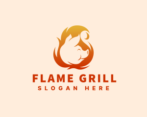 Grill - Pork Fire Grill logo design