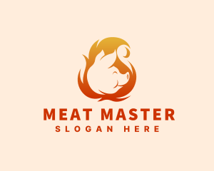 Pork Fire Grill logo design