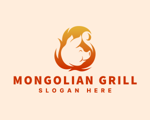 Pork Fire Grill logo design