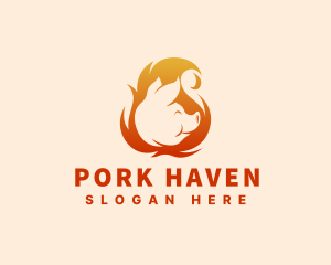 Pork Fire Grill logo design