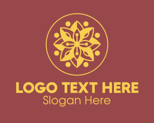 Resort - Elegant Golden Flower logo design