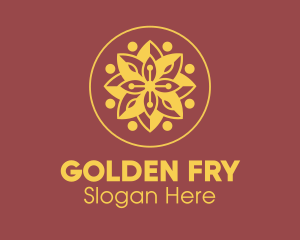 Elegant Golden Flower  logo design