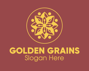 Elegant Golden Flower  logo design