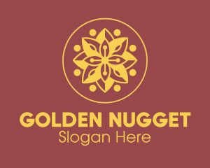 Elegant Golden Flower  logo design