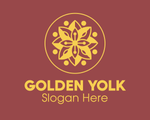 Elegant Golden Flower  logo design