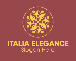 Elegant Golden Flower  logo design