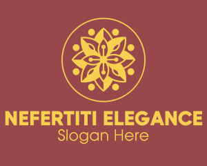 Elegant Golden Flower  logo design