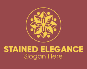 Elegant Golden Flower  logo design