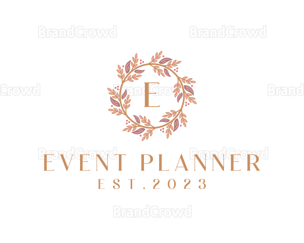 Wedding Flower Wreath Florist Logo