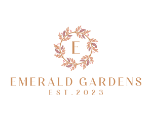 Wedding Flower Wreath Florist  logo design