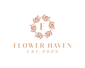 Wedding Flower Wreath Florist  logo design