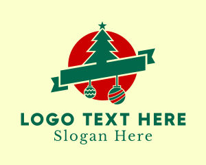 Pine - Christmas Tree Banner logo design