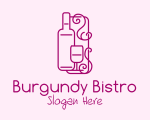 Burgundy - Ornamental Wine Bar logo design