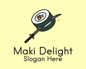 Maki - Samurai Sushi Maki logo design