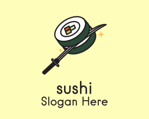 Samurai Sushi Maki  logo design