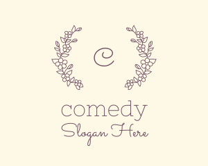 Floral Wedding Wreath Logo