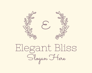 Floral Wedding Wreath logo design