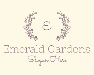 Floral Wedding Wreath logo design