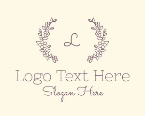 Lifestyle Blogger - Floral Wedding Wreath logo design