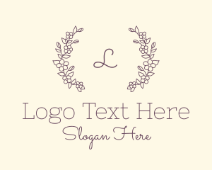 Floral Wedding Wreath Logo