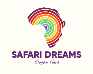 African - Colorful African Map logo design