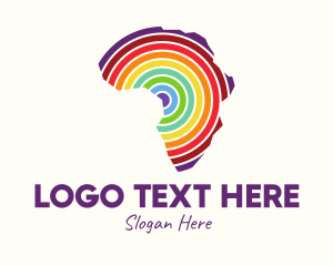 Africa Map - Colorful African Map logo design