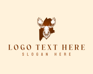 Map - Maine Antler Moose logo design