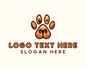 Handdrawn - Dog Paw Cartoon logo design