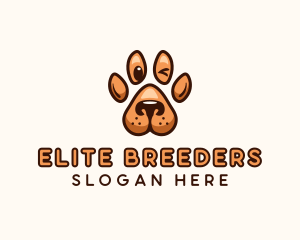 Dog Paw Cartoon logo design