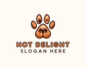 Dog Paw Cartoon logo design