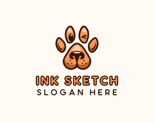 Dog Paw Cartoon logo design