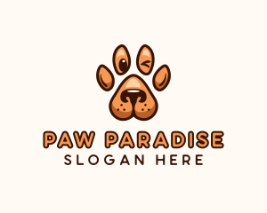 Dog Paw Cartoon logo design