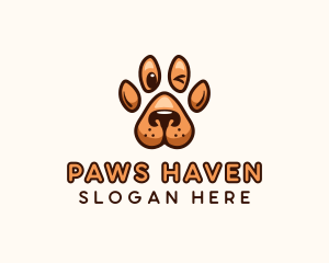 Dog Paw Cartoon logo design