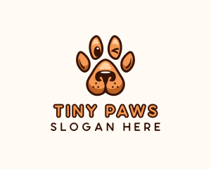 Dog Paw Cartoon logo design