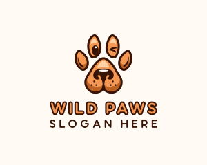 Dog Paw Cartoon logo design