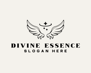 Sacred - Divine Angel Wings logo design