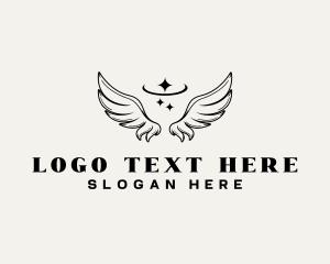 Sacred - Divine Angel Wings logo design