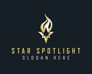 Flame Torch Star Agency logo design