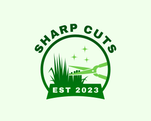 Cut - Green Garden Shears logo design