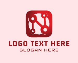 Link - Tech Network Letter N logo design
